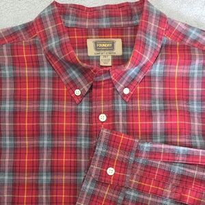 The Foundry Supply Co. Men's Red and Yellow Plaid Shirt